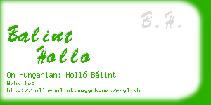 balint hollo business card
